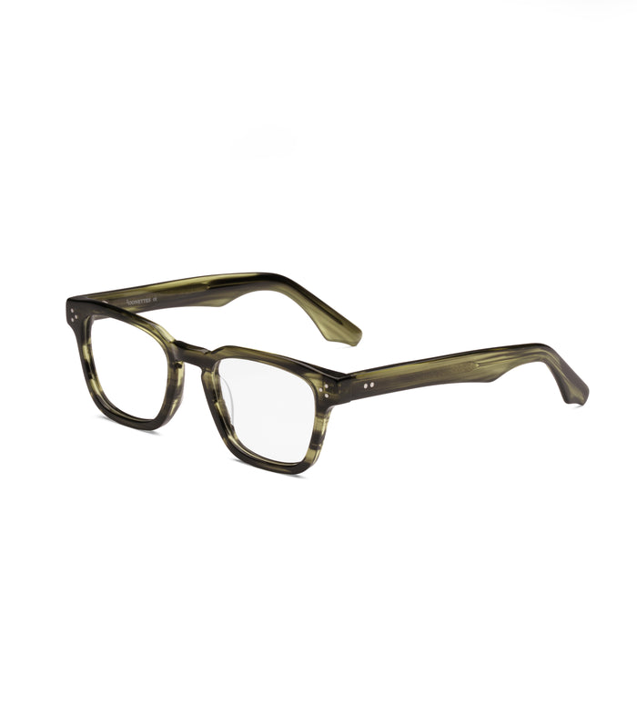 Pair of loonettes plender eyeglasses with a tortoiseshell pattern on a white background