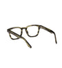 loonettes plender Green eyeglasses with tortoiseshell pattern on a white background