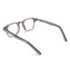 Gray acetate eyeglasses on a white background