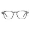 Clear eyeglasses on a white background