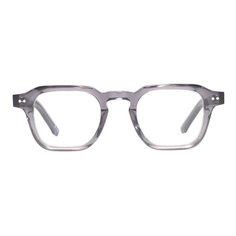 Clear eyeglasses on a white background