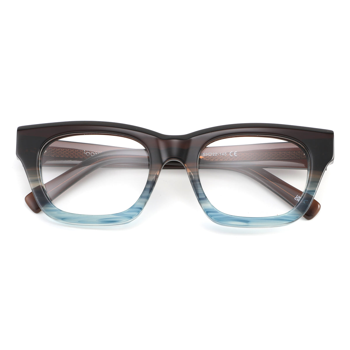 Eyeglasses with a gradient design on a white background