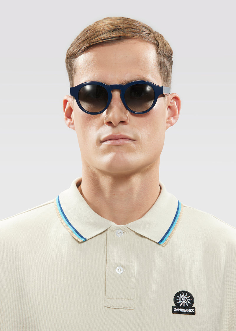 Sandbanks Portofino Round Sunglasses - Navy