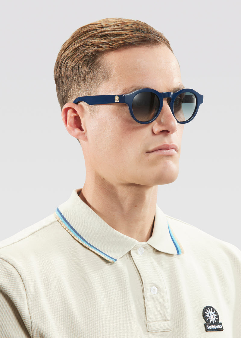 Sandbanks Portofino Round Sunglasses - Navy