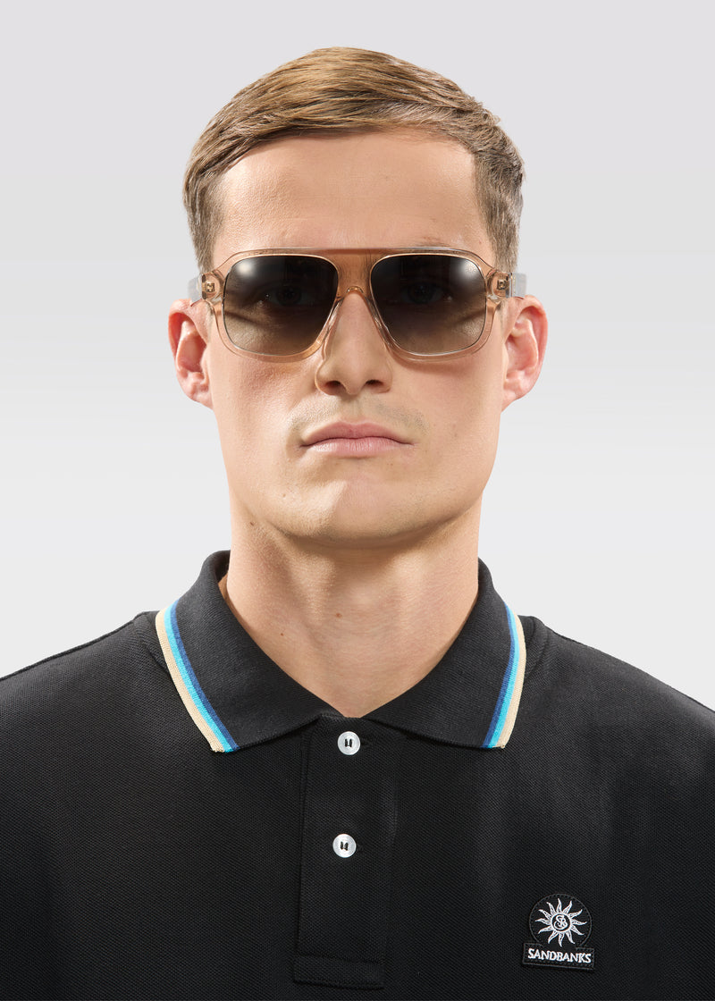 Sandbanks Vegas Aviator Sunglasses - Sand