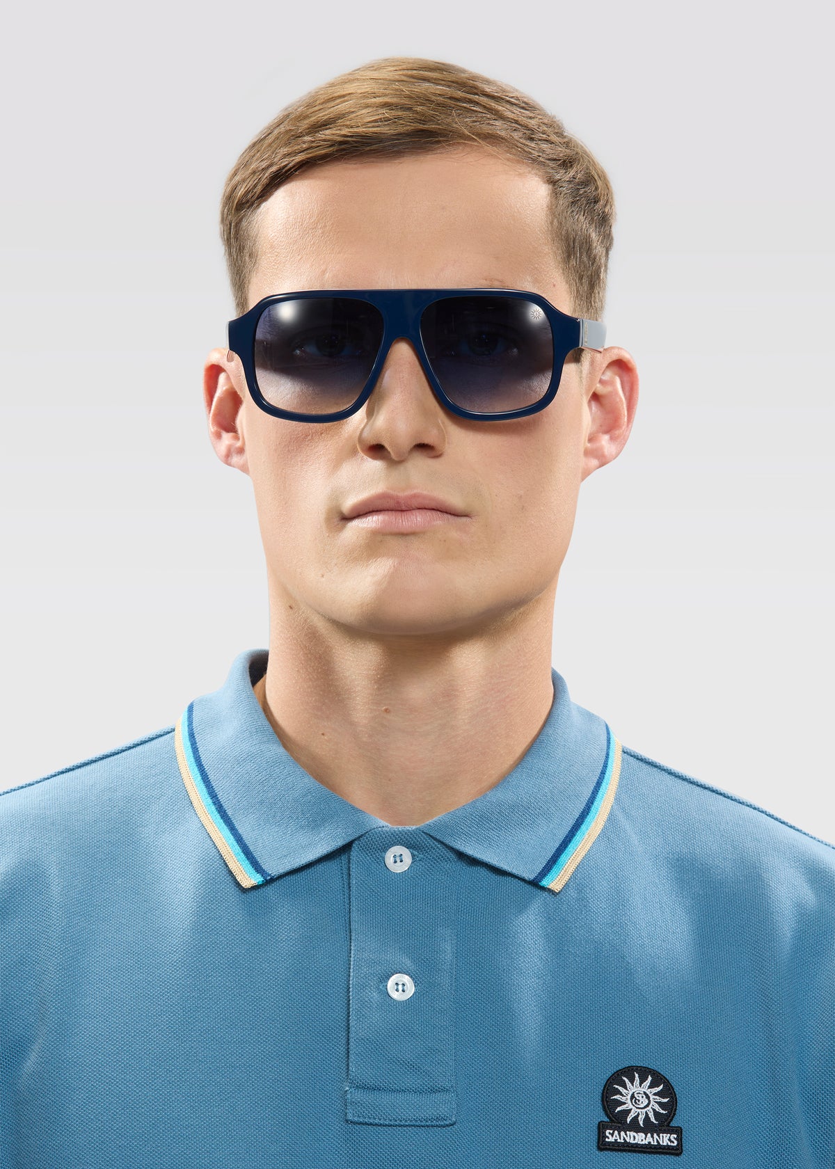 Sandbanks Vegas Aviator Sunglasses - Navy
