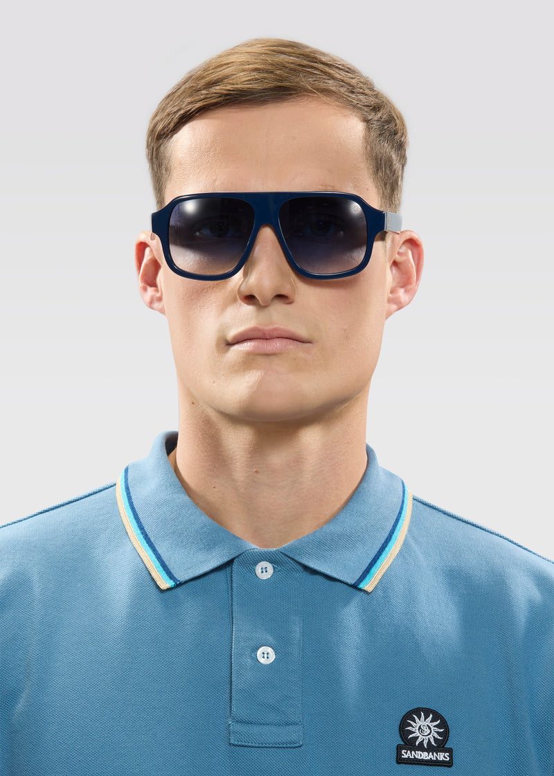 Sandbanks Vegas Aviator Sunglasses - Navy