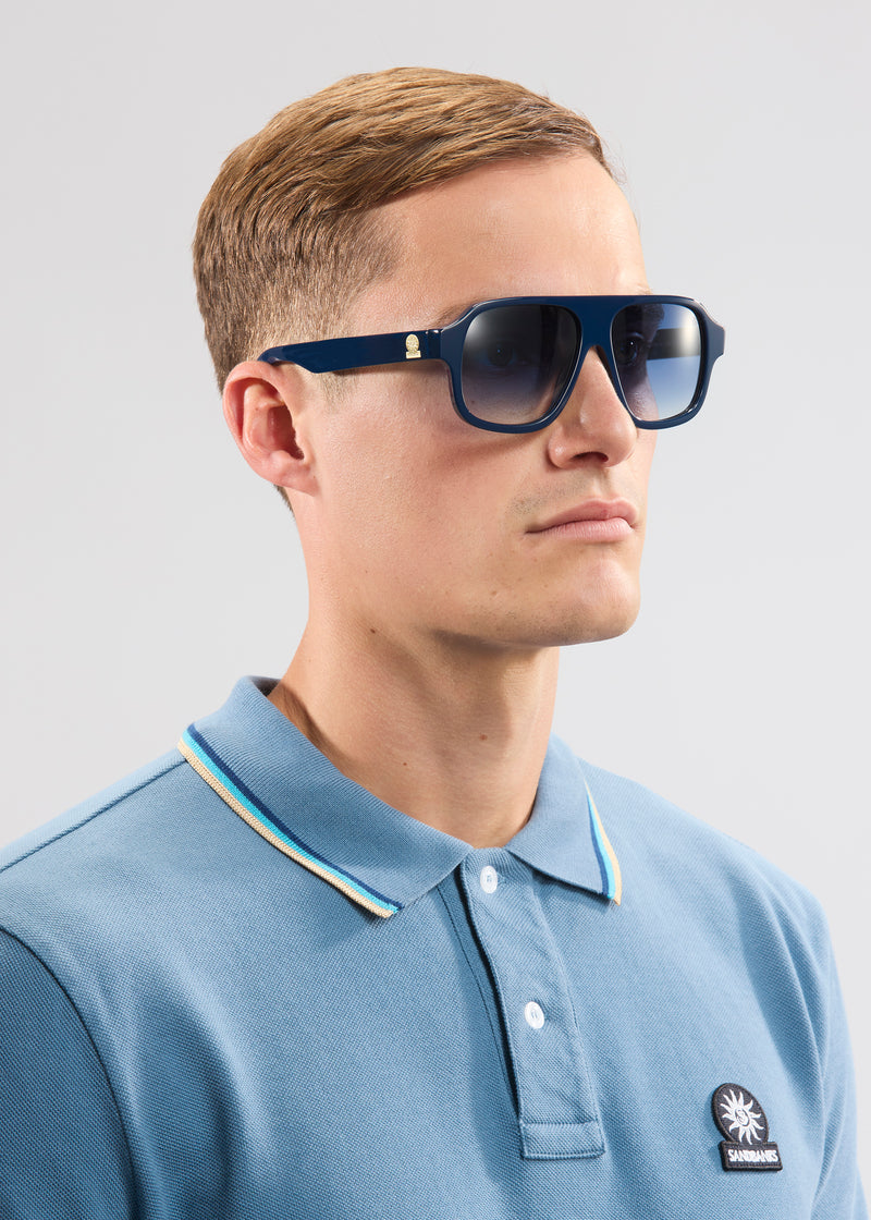 Sandbanks Vegas Aviator Sunglasses - Navy