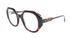 Bold tortoiseshell eyeglass with geometric design